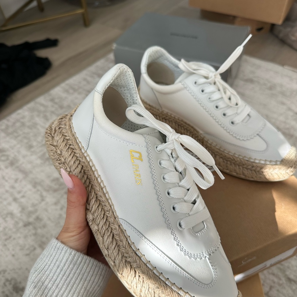 Christian Louboutin White Espadrille Sneakers
